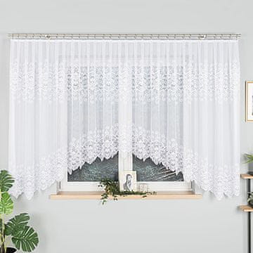 shumee CELINA - Žakard zavesa, že izdelana, z izrezom na dnu - 500x160 cm - bela -