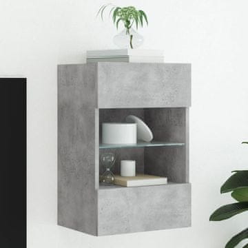Vidaxl vidaXL Stenska TV omarica z LED osvetlitvijo betonsko siva 40x30x60,5 cm