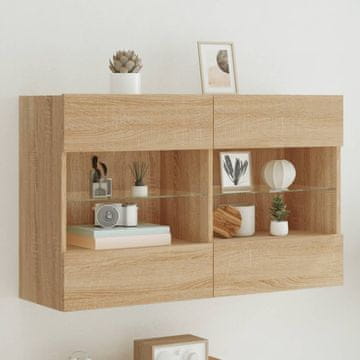 Vidaxl vidaXL Stenska TV omarica z LED-sijalko, hrast sonoma, 98,5 x 30 x 60,5 cm