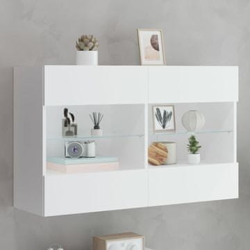 Vidaxl vidaXL Stenska TV omarica z LED-lučjo bela 98,5 x 30 x 60,5 cm