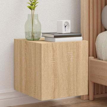 Vidaxl vidaXL Stenska TV omarica z LED osvetlitvijo, hrast sonoma, 30,5 x 35 x 30 cm