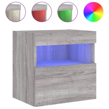 Vidaxl Stenska TV omarica z LED lučkami siva sonoma 40x30x40 cm