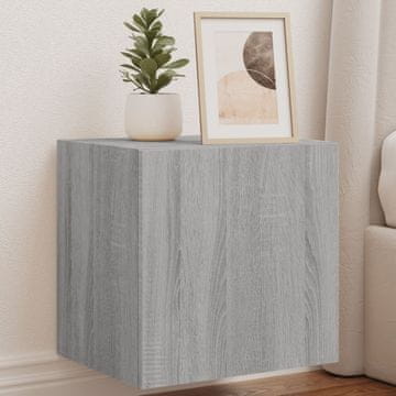 Vidaxl vidaXL Stenske TV omarice z LED osvetlitvijo, 2 kosa, siva sonoma hrastova barva, 40,5 x 35 x 40 cm