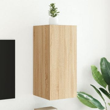 Vidaxl vidaXL Stenska TV omarica z LED osvetlitvijo, hrast sonoma, 30,5 x 35 x 70 cm