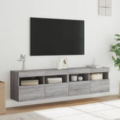 Vidaxl Stenske TV omarice z LED 2 kosa siva sonoma 80x30x40 cm