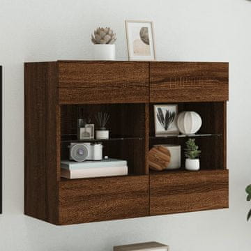 Vidaxl vidaXL Stenska TV omarica z LED osvetlitvijo rjava hrastova barva 78,5 x 30 x 60,5 cm