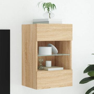Vidaxl vidaXL Stenska TV omarica z LED osvetlitvijo, hrast sonoma, 40x30x60,5 cm