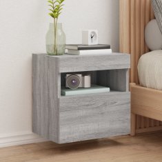 Vidaxl Stenske TV omarice z LED 2 kosa siva sonoma 40x30x40 cm