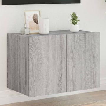 Vidaxl vidaXL Stenska TV omarica, LED, siva, hrast sonoma, 60x35x41 cm