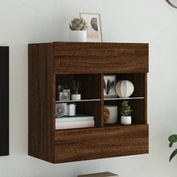 Vidaxl vidaXL Stenska TV omarica z LED osvetlitvijo rjava hrastova barva 58,5 x 30 x 60,5 cm