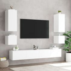 Vidaxl Stenska TV omarica z LED lučkami bela 40,5x35x40 cm