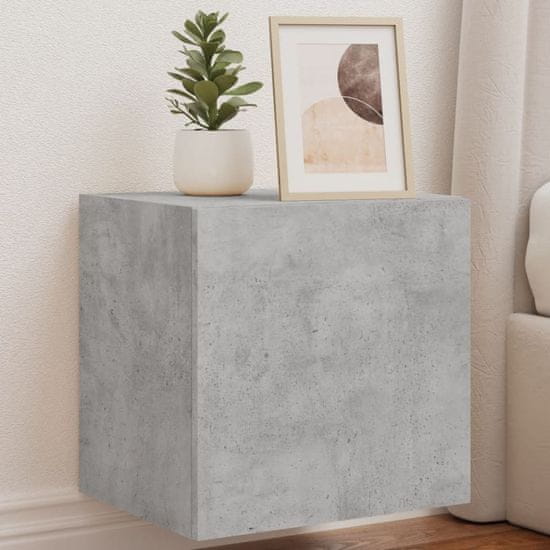Vidaxl Stenske TV omarice z LED 2 kosa betonsko siva 40,5x35x40 cm