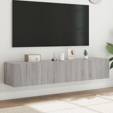 Vidaxl vidaXL Stenske TV omarice z LED osvetlitvijo, 2 kosa, siva sonoma hrastova barva, 80x35x31 cm