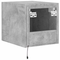 Vidaxl Stenske TV omarice z LED 2 kosa betonsko siva 30,5x35x30 cm