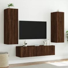 Vidaxl Stenske TV omarice z LED 2 kosa rjavi hrast 60x35x41 cm