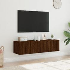 Vidaxl Stenske TV omarice z LED 2 kosa rjavi hrast 60x35x31 cm