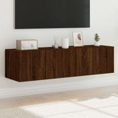 Vidaxl Stenske TV omarice z LED 2 kosa rjavi hrast 60x35x31 cm