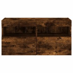 Vidaxl Stenska TV omarica z LED lučkami dimljeni hrast 80x30x40 cm