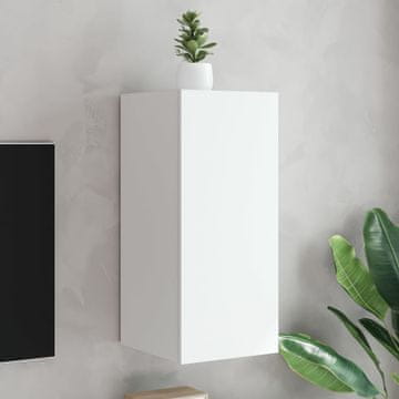 Vidaxl vidaXL Stenska TV omarica z LED osvetlitvijo, bela, 30,5 x 35 x 70 cm