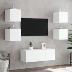 Vidaxl Stenska TV omarica z LED lučkami bela 30,5x35x30 cm