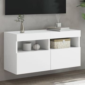 Vidaxl vidaXL Stenska TV omarica z LED osvetlitvijo, bela, 80x30x40 cm