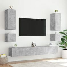 Vidaxl Stenska TV omarica z LED lučkami betonsko siva 40,5x35x40 cm