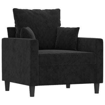 Vidaxl Fotelj črn 60 cm žamet