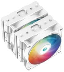 DEEPCOOL hladilnik AG620 WH ARGB / 2x 120mm ventilator / 6x toplotnih cevi / PWM / za Intel in AMD / bela