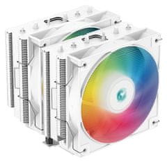 DEEPCOOL hladilnik AG620 WH ARGB / 2x 120mm ventilator / 6x toplotnih cevi / PWM / za Intel in AMD / bela