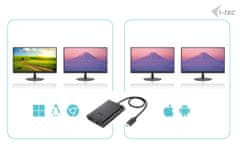 I-TEC USB-C Dvojni 4K/60Hz (enojni 8K/30Hz) HDMI video adapter