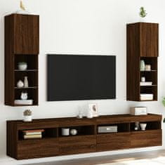 Vidaxl TV omarica z LED lučkami 2 kosa rjavi hrast 30,5x30x102 cm