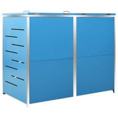Vidaxl Dvojna lopa za smetnjak 138x77,5x112,5 cm nerjaveče jeklo