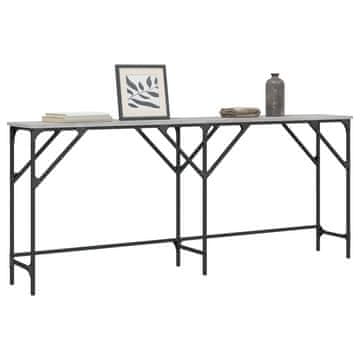 Vidaxl vidaXL Konzolna mizica, siva, hrast sonoma, 180x29x75 cm
