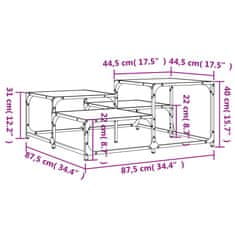 Vidaxl Klubska mizica rjav hrast 87,5x87,5x40 cm inženirski les