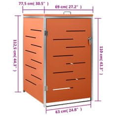 Vidaxl Enojna lopa za smetnjak 69x77,5x112,5 cm nerjaveče jeklo