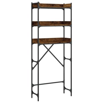 Vidaxl Polica za pralni stroj dim. hrast 67x25x163 cm inženirski les