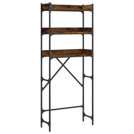 Vidaxl Polica za pralni stroj dim. hrast 67x25x163 cm inženirski les