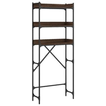 Vidaxl Polica za pralni stroj rjavi hrast 67x25x163 cm inženirski les