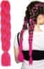 Korbi Podaljšani sintetični lasje, rožnato-neonska kita 130 cm, WA5