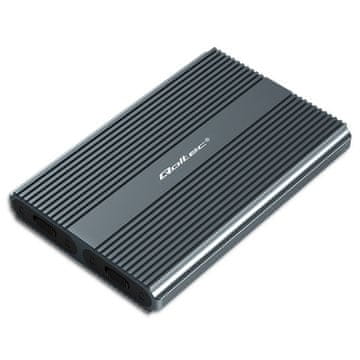 Qoltec Ohišje Qoltec | Reža za pogon M.2 SSD | SATA | NVMe | USB-C | DVOJNI 2 x 2TB