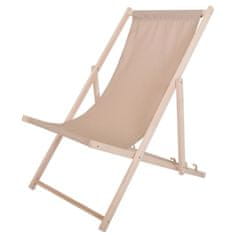 Rojaplast BAHAMA POLYESTER ležalnik, lesen - natur, bež