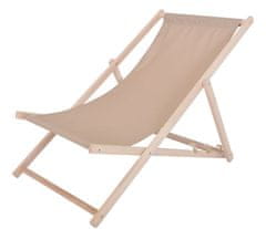 Rojaplast BAHAMA POLYESTER ležalnik, lesen - natur, bež