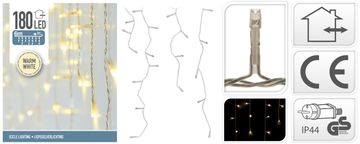 STREFA Božične lučke 6 m 180 LED toplo bele barve, bela IP44