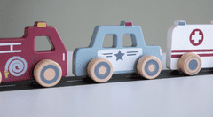 Little Dutch Reševanje nastavljeno igrača avto lesena 3 kom