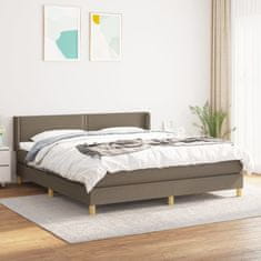Vidaxl Box spring postelja z vzmetnico taupe 180x200 cm blago