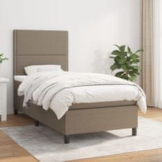 Vidaxl Box spring postelja z vzmetnico taupe 90x190 cm blago