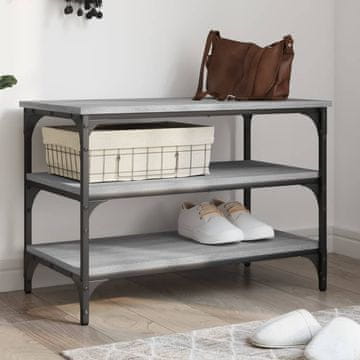 Vidaxl vidaXL Klop za čevlje, siv hrast sonoma, 70x38,5x49 cm