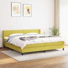 Vidaxl Box spring postelja z vzmetnico zelen 200x200 cm blago