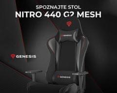 Genesis Nitro 440 G2 Mesh gaming stol, črna