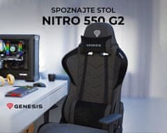 Genesis Nitro 550 G2 gaming stol, siva